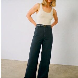 OZMA Mara wide leg high waist black jeans size 27